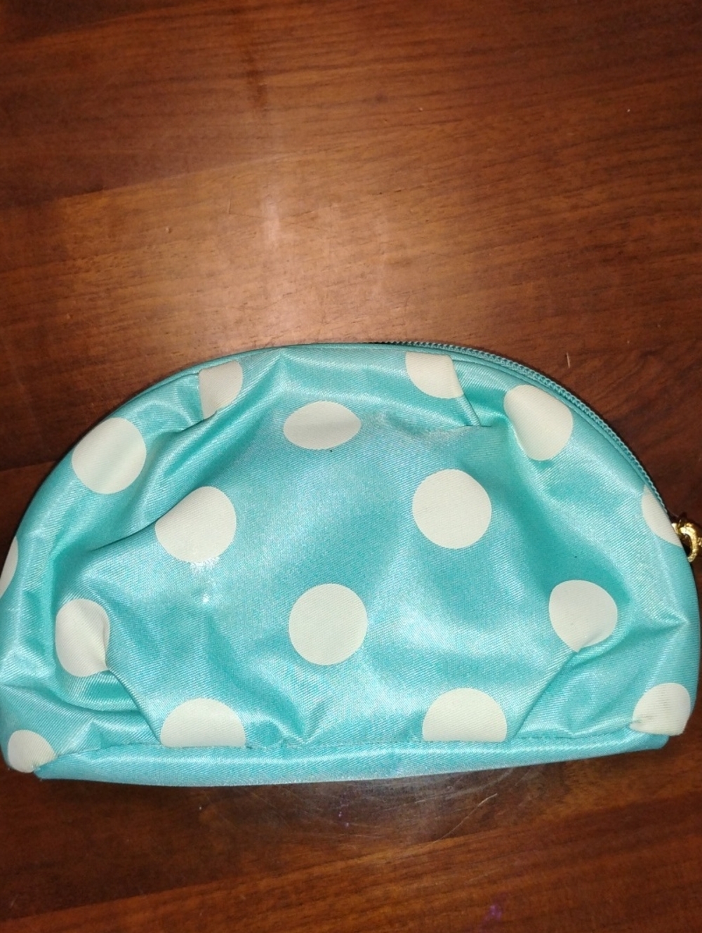 Kids Polka Dot Aqua Cosmetic Pouch - Aqua White